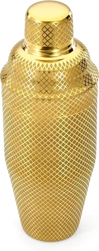 Vista 26 de Barfly Juego de coctelera japonesa de 3 piezas con entramado de diamante (24 onzas/23.7 fl oz), cobre antiguo