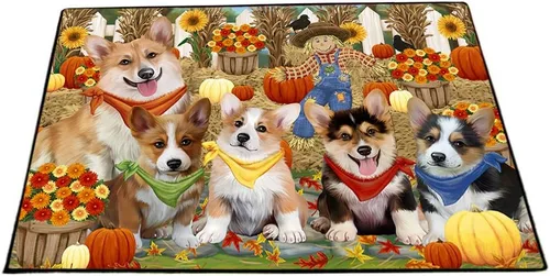 Vista 17 de Doggie of the Day Corgi Dogs Floor Mat - 4th of July Independence Day - Best Dog Doormat - Protector Decor - Unique Portrait Art - Premium Quality