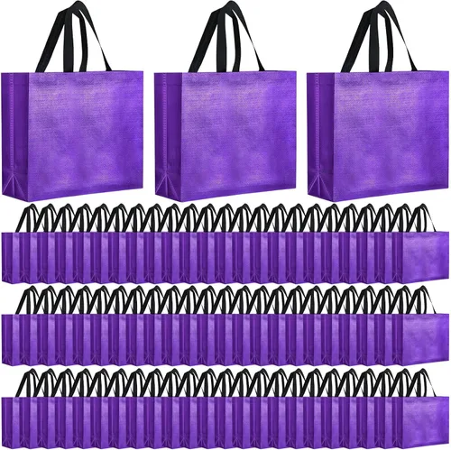 Vista 21 de Eccliy - 80 bolsas de regalo reutilizables, tamaño mediano, color negro