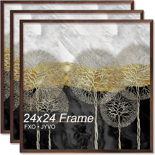 Vista 57 de Fxojyvo Marco de 4 x 4 pulgadas, marco negro para póster cuadrado de 4 x 4, peso ligero y altamente transparente, marco de 4 x 4 para pared, 1