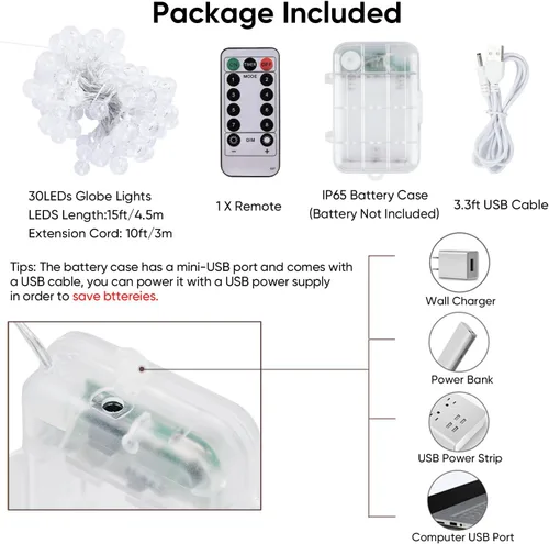 Vista 7 de OMIKA Tira de luces LED negras de 15 pies, funciona con pilas, luces de Navidad negras UV, luces de hadas parpadeantes con control remoto, luz negra