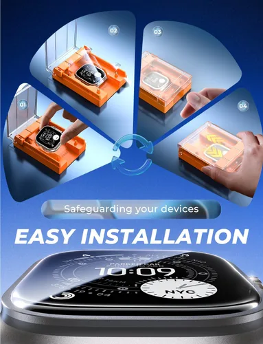 Vista 21 de MAGIC JOHN Paquete de 2 para Apple Watch SE 3 (2025) SE 2 SE Series /6/5/4 40 mm Protector de pantalla, [Tecnología de alineación automática]