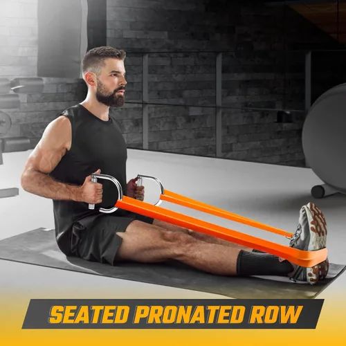 Vista 7 de Yes4All 360 Rotation Metal Resistance Bands, Pull Up Handle with Extra-Gripped Knurled Surface, Heavy Duty Industrial Grade Steel Stretch Attachment