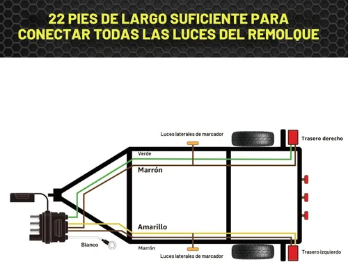 Vista 8 de Oyviny Arnés de cableado de remolque de 4 pines y 5 cables de 22 pies para recablación de luces traseras de ambos lados, kit de luz de remolque