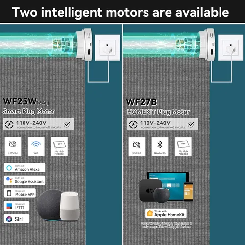 Vista 6 de Persiana enrollable motorizada de filtrado de luz funciona con HomeKit, Alexa, Google, persianas inteligentes 50% opacas para ventanas con motor