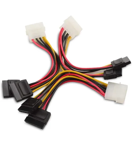 Vista 8 de Cable Matters Paquete de 3 adaptadores de cable en Y de alimentación Molex a SATA dual de 4 pines, cable divisor de alimentación SATA LP4 de 6