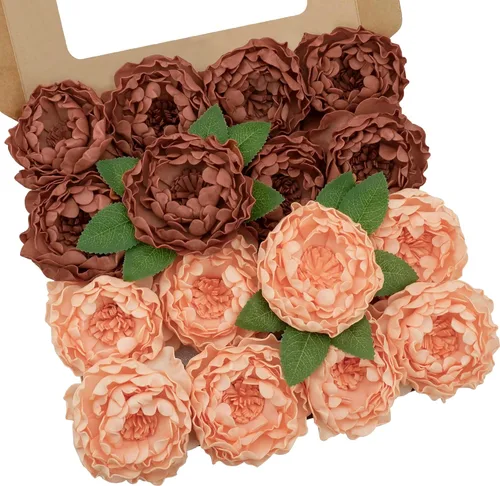 Vista 56 de Flores artificiales, 25 piezas, rosas artificiales realistas para ramos de novia, centros de mesa, arreglos, flores de Dalia negras con tallo