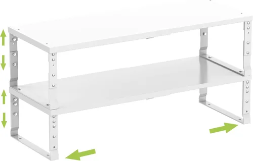 Vista 12 de Jojocross Organizador de especias apilable expandible para armario de cocina, estante de mostrador ajustable, encimera, despensa, armario, baño