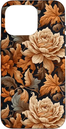 Vista 20 de Warm Colors of Autumn Stylish Design - Fall Flowers Pattern Case for iPhone 16