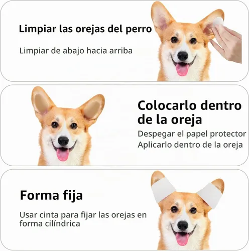 Vista 3 de SUPVOX 1 par de herramientas de soporte para orejas de perro: kit de publicación de orejas con cinta y calcomanías para Doberman Corgi y más - Ayuda