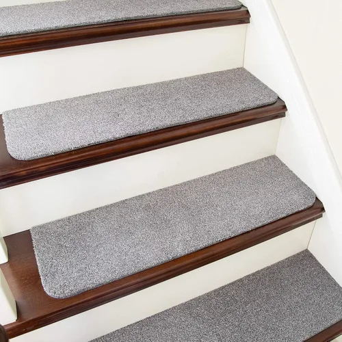 Vista 13 de Cosy Homeer - Alfombra antirresbalante para escaleras, de 30.0 x 8.0 in, para escalones de madera, alfombras para niños y perros, 100% poliéster, 15