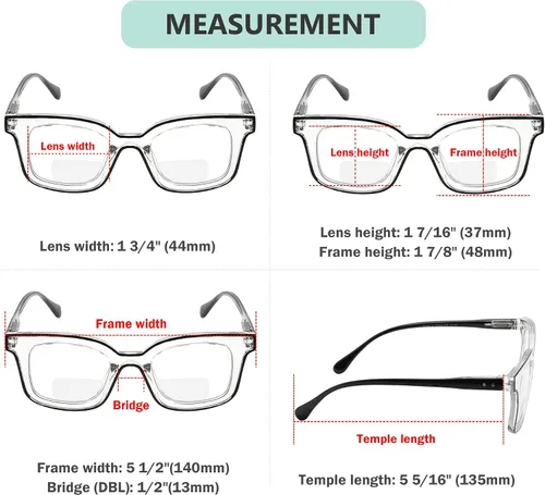 Vista 3 de Eyekepper Paquete de 4 lentes de lectura bifocales para mujer, marco de doble