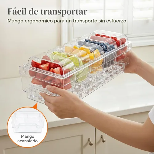 Vista 9 de Lifewit Contenedor refrigerado para condimentos con tapas individuales