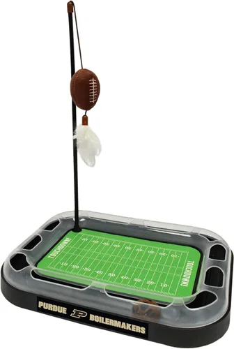 Vista 48 de Pets First NCAA Alabama Crimson Tide Football Field - Juguete rascador para gatos con peluche relleno de hierba gatera y juguete de plumas, con bola