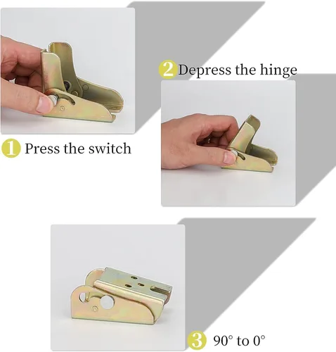 Vista 4 de 4 piezas de soporte plegable, accesorios de patas de bisagra de autobloqueo, utilizados para cama multifuncional con bisagras, mesa plegable