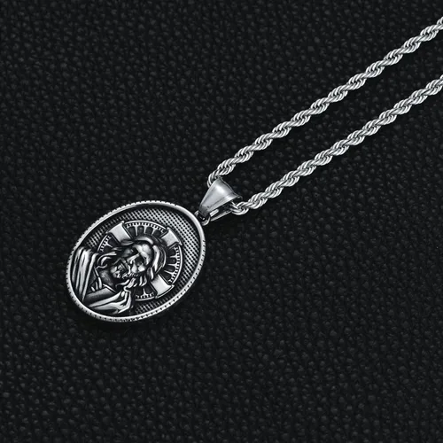 Vista 4 de Saint Patron Necklace for Men Women Stainless Steel St Medal Protection Necklace Catholic Religious Amulet Gifts for Mothers Fathers Day