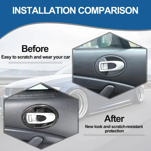 Vista 2 de Sekhyna Tazón para manija interior de puerta de ABS compatible con Mitsubishi Eclipse 2006-2011, manija interior izquierda y derecha, tazón, ABS