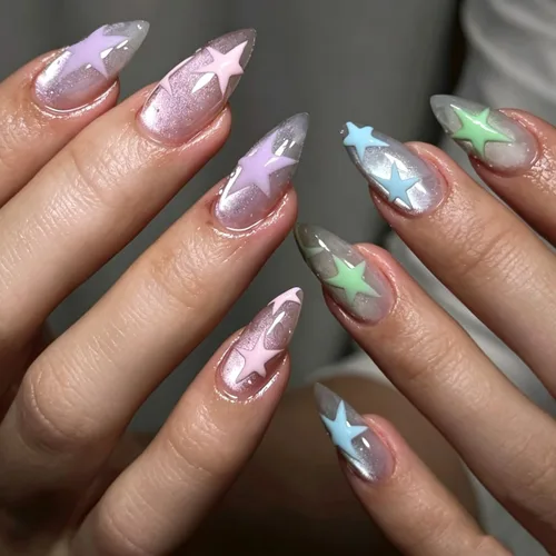 Vista 24 de Uñas postizas medianas a presión, color marrón, 24 unidades Color-3Color-3)