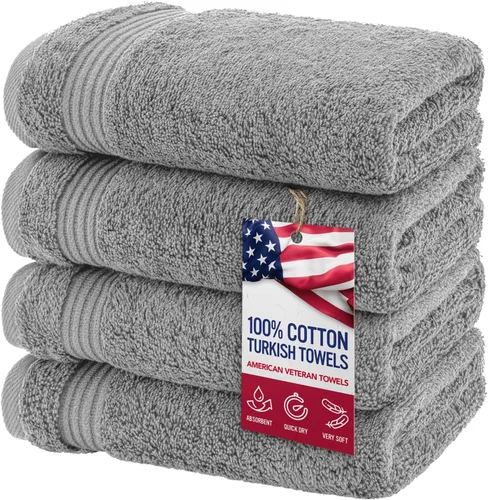 Vista 64 de Juego de toallas American Veteran Towel, de lujo, 6 piezas de algodón 100 % turco para máxima suavidad y absorción, para hotel y spa