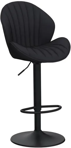 Vista 4 de SZLIZCCC Shell - Juego de 2 taburetes de bar giratorios ajustables con chasis negro, silla de bar de terciopelo con respaldo medio, taburete