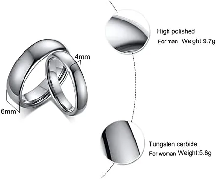 Vista 2 de Anillos a juego personalizados para parejas anillos de compromiso de acero inoxidable para parejas juego con 2 anillos grabados en interiores