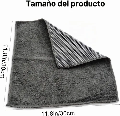 Vista 6 de Top-spring Paño de limpieza de microfibra, 12 x 12 pulgadas, paños de cocina ultra absorbentes, trapos secos para platos, paños de lavado con lado