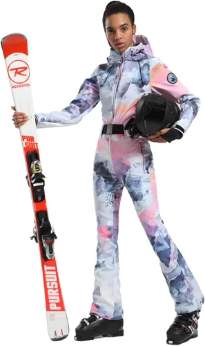 Vista 111 de GSOU SNOW Traje de esquí para mujer, traje de nieve delgado de una pieza, chaqueta de nieve, impermeable, resistente al viento, deportes al aire