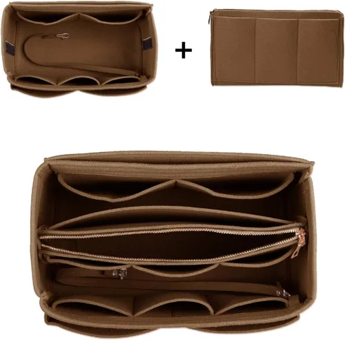 Vista 5 de ZTUJO - Organizador de bolsos de fieltro con cremallera metálica que se adapta a bolsos de mano y tote, especialmente diseñado para bolsos Speedy