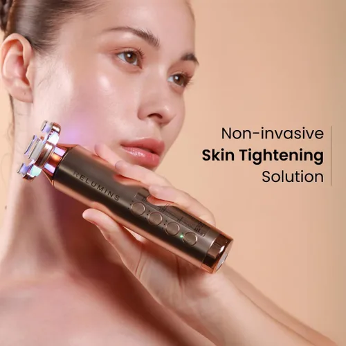 Vista 5 de Relumins Ultimate Skin Tightening Set - Paquete con 5 sueros Meso Firm, dispositivo RadiantWave y gel de absorción - Herramienta de masaje facial