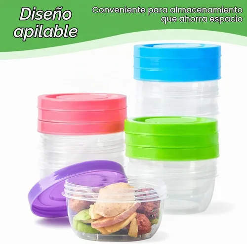 Vista 4 de Zezzxu Recipientes pequeños de almacenamiento para congelador de 5 onzas con tapas de rosca, paquete de 12 tarros de plástico reutilizables