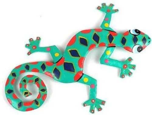 Vista 6 de Placa, modelo Gecko, de metal reciclado para la pared, Metal, 8 pulgadas Florida