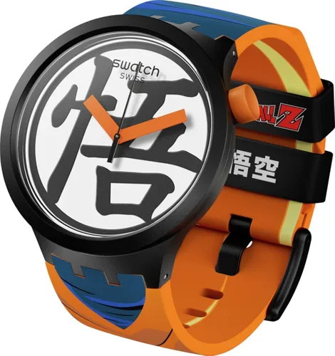 Vista 6 de Swatch Reloj de cuarzo Goku X estándar grande y audaz, Negro