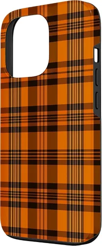 Vista 2 de iPhone 13 Pro Fall Plaid Halloween Naranja y Negro Acción de Gracias Otoño Case