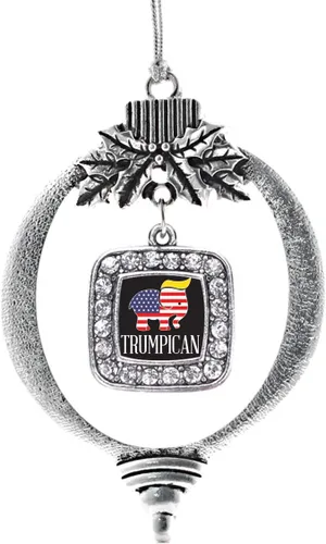 Vista 186 de Inspired Silver - Nana púrpura - Adorno de Navidad plateado - Adorno cuadrado para árbol de Navidad con circonita cúbica - Decoración colgante
