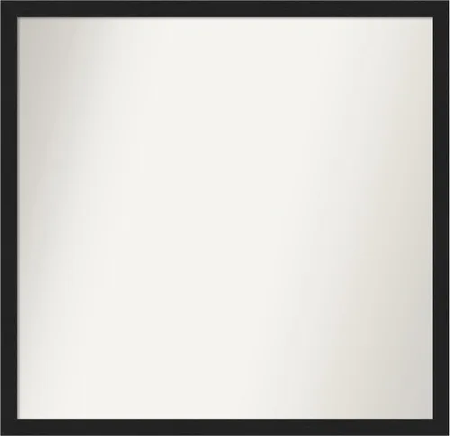 Vista 123 de Amanti Art Espejo de baño negro para sobre fregadero, 22 x 22 pulgadas, espejo de tocador cuadrado estrecho negro Avon, marco de madera casual