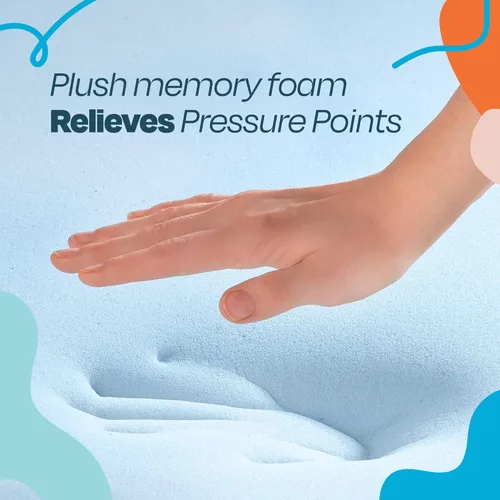 Vista 3 de Linenspa - Cubrecolchón de espuma viscoelástica con infusión de gel, refrescante, ventilado y transpirable, con certificado CertiPUR, 3 pulgadas