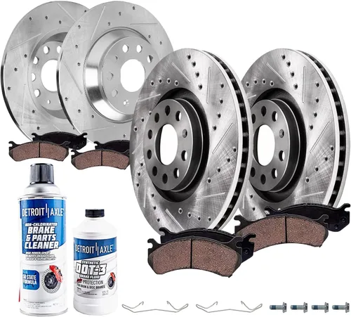 Vista 35 de Detroit Axle - Kit de freno trasero para Chevy Silverado 1500 Avalanche GMC Sierra 1500 2007-2014, Suburban Yukon XL 1500 Tahoe Escalade EXT ESV