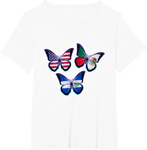 Vista 86 de Multiculti Heritage. Camiseta El Salvador México y Estados Unidos
