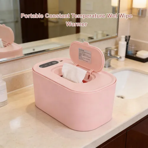 Vista 3 de Baby Wet Wipes Warmer Dispenser Top Heating Wipe Warmer Holder Holds 80 Wipes with 3 Indicator Lights (Roseate)