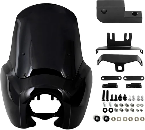 Vista 8 de FATECIM Carenado de faro con parabrisas transparente de 15 pulgadas para Harley Dyna T-Sport FXDXT FXD FXDC FXDB FXDL FXDLS