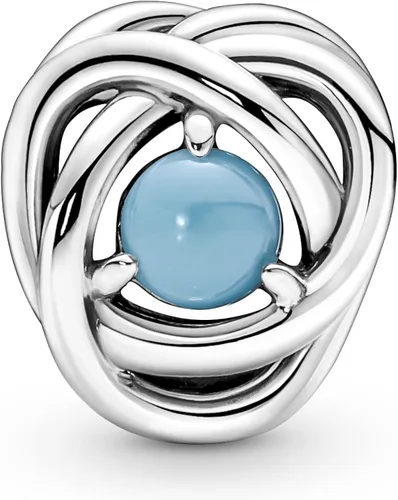 Vista 2 de PANDORA Charm de plata esterlina con cristal azul Capri, cristal
