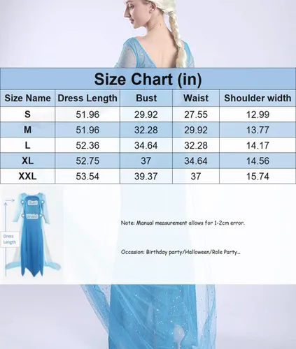 Vista 6 de Ainiel Women Princess Dress Costume Adult Fancy Party Role Play Outfits Halloween Cosplay