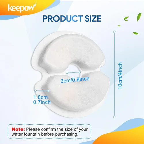 Vista 6 de KEEPOW Filtro de fuente para mascotas de repuesto para 67 oz/2L y 84 oz/2.5 L, paquete de 6 filtros de fuente para gatos compatibles con plástico