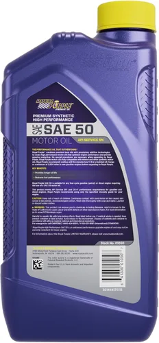 Vista 2 de Royal Purple 01050 SAE 50 Aceite de motor sintético de alto rendimiento resistente - Botella de 1 cuarto de galón