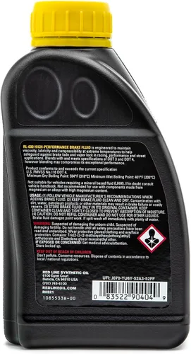 Vista 4 de Red Line 90404 RL-600 Líquido de frenos DOT 4 de alto rendimiento, 16.9 fl oz
