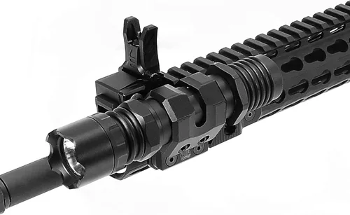 Vista 3 de Leapers RG-FL27KC Inc., UTG Offset - Soporte de anillo para linterna, Keymod, negro mate