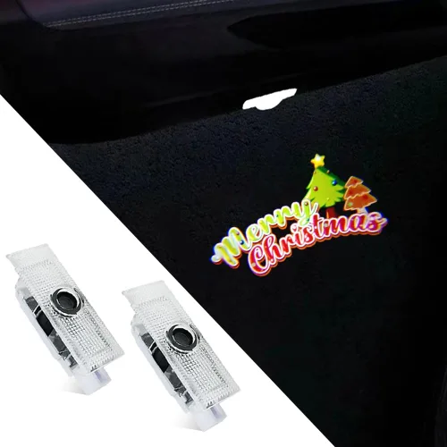 Vista 18 de 2 piezas de luces para puerta de auto con logotipo no desteñido Compatibles con Challenger 2015-presente, lámparas de proyección de luz LED