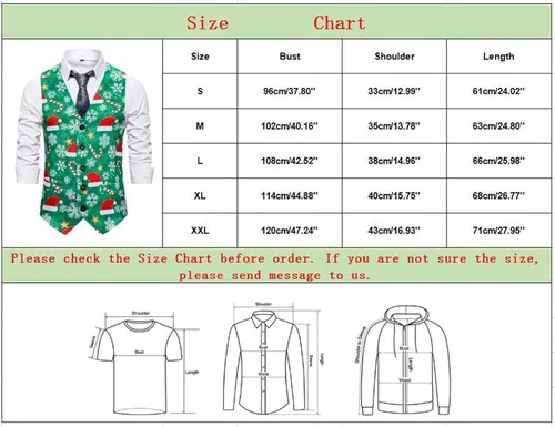 Vista 7 de Stoota Chaleco de Navidad para hombre suave casual ajuste regular lindo estampado S-2XL
