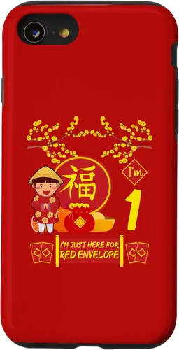 Vista 18 de iPhone 16 1 Año viejo Niños Año Nuevo Chino Decoración Rojo Sobre Caso