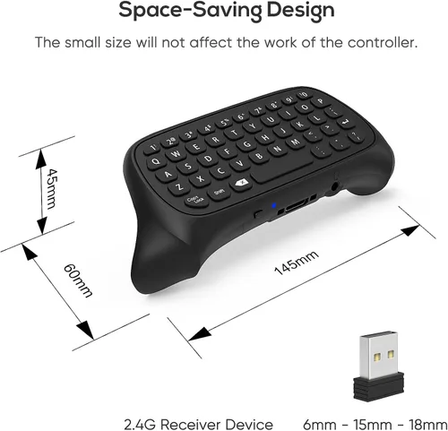 Vista 2 de Teclado de control para Xbox Series XSeries SOneSController MENEEA Mini Game Chatpad Teclado con audioconector de auriculares de 0138in y accesorios